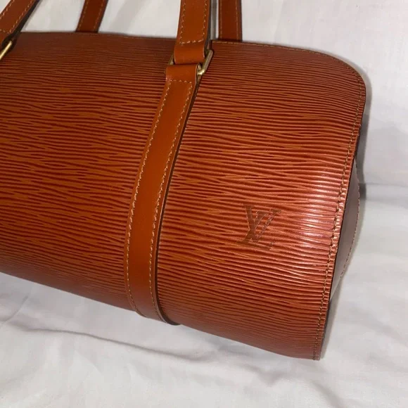 Louis Vuitton Cognac Leather Shoulder Bag with Barrel Design - Picture 4 of 16